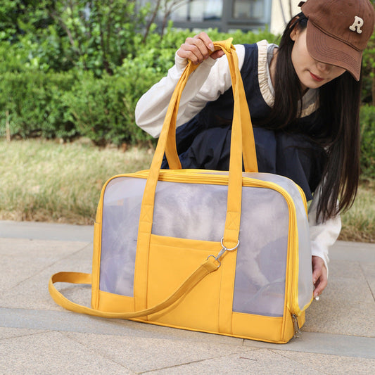 KFX-0018749 Travel-Friendly Breathable Pet Bag for Cats and Small Dogs - Soft, Comfortable, One-Shoulder Design