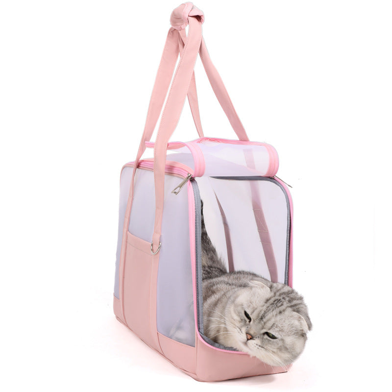 KFX-0018749 Travel-Friendly Breathable Pet Bag for Cats and Small Dogs - Soft, Comfortable, One-Shoulder Design