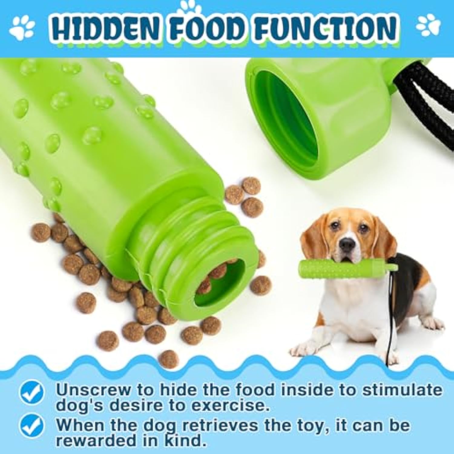 KFX-0019773 Floating Dog Water Toys with Food Hiding Function - Interactive Fetch Bumper Toys for Summer Fun and Training