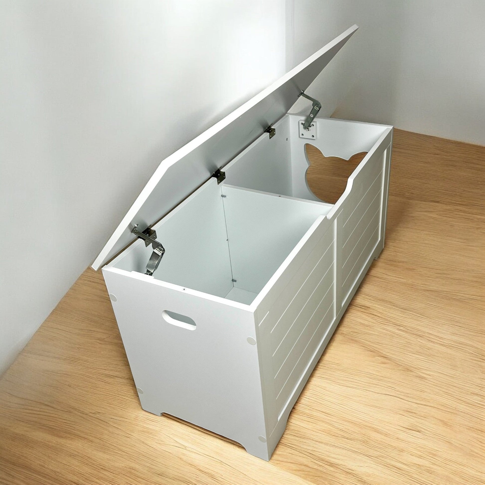 KFX-0020157 Multi-Purpose Top Open Cat Litter Box with Fence Cover - 39.4 Inch Classic Design