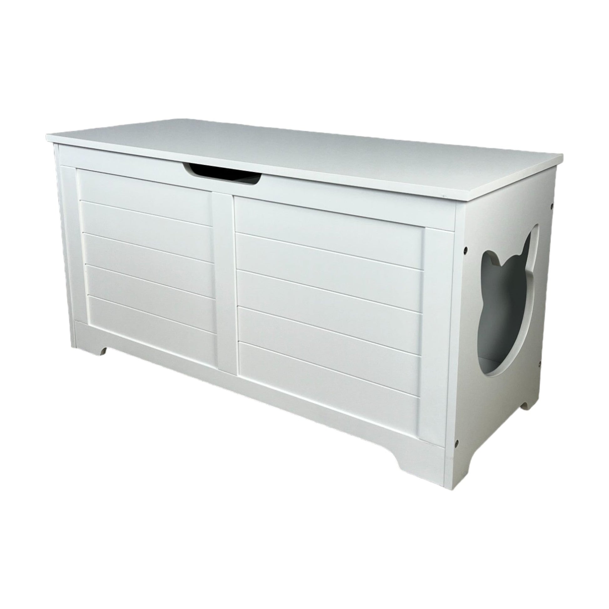KFX-0020157 Multi-Purpose Top Open Cat Litter Box with Fence Cover - 39.4 Inch Classic Design