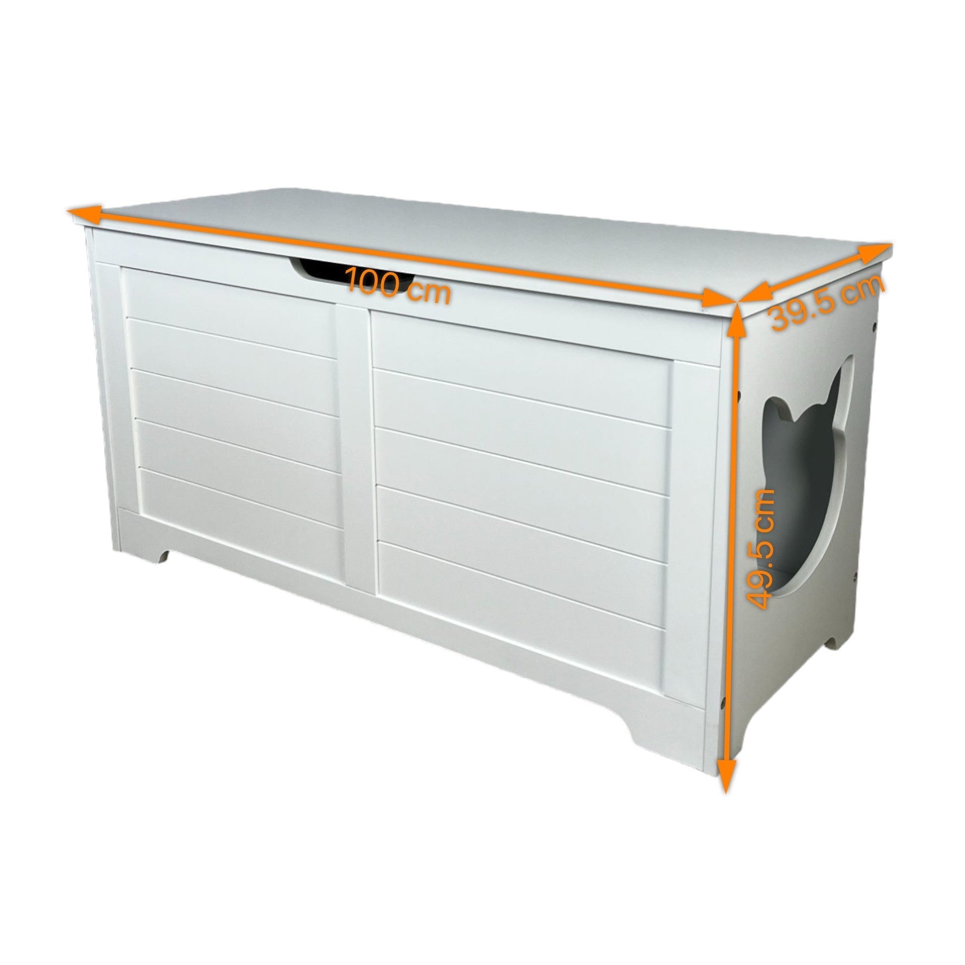 KFX-0020157 Multi-Purpose Top Open Cat Litter Box with Fence Cover - 39.4 Inch Classic Design