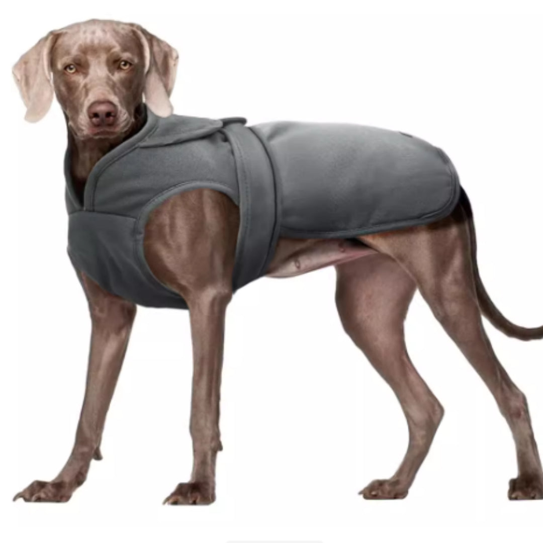 KFX-0021053 Waterproof and Windproof Fleece-Lined Dog Jacket in Army Green and Gray