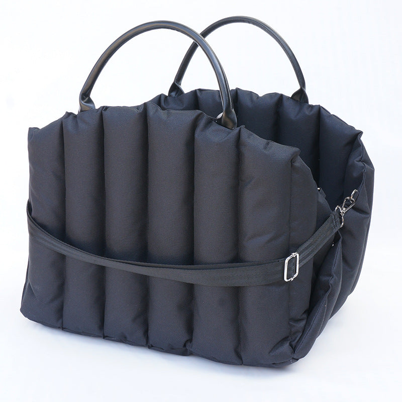 KFX-0021309 Portable Pet Carrier for Car Travel - Available in Light Khaki, Dark Khaki, Black, and Light Gray with Optional Escape-Proof Rope