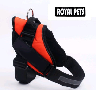 KFX-0021565 Adjustable Leather Dog Chest Harness and Leash Set for Large Breeds