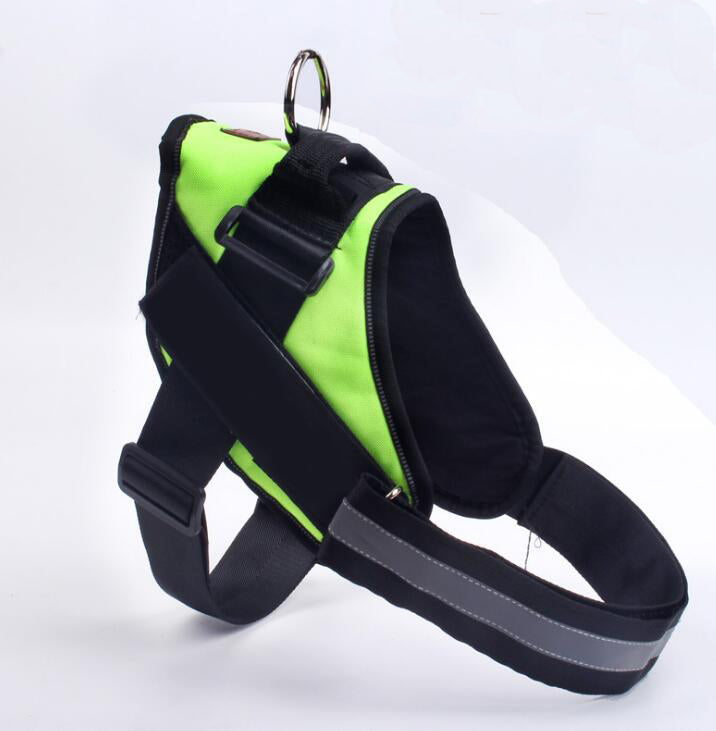KFX-0021565 Adjustable Leather Dog Chest Harness and Leash Set for Large Breeds
