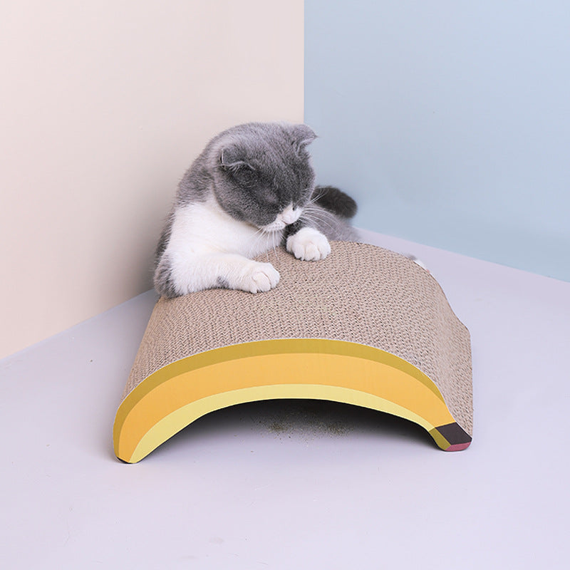 KFX-0022461 Cat Scratching Board in Cute Banana Shape - Corrugated Paper Claw Grinder for Cats and Small Animals