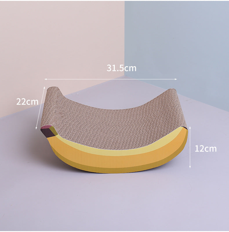 KFX-0022461 Cat Scratching Board in Cute Banana Shape - Corrugated Paper Claw Grinder for Cats and Small Animals