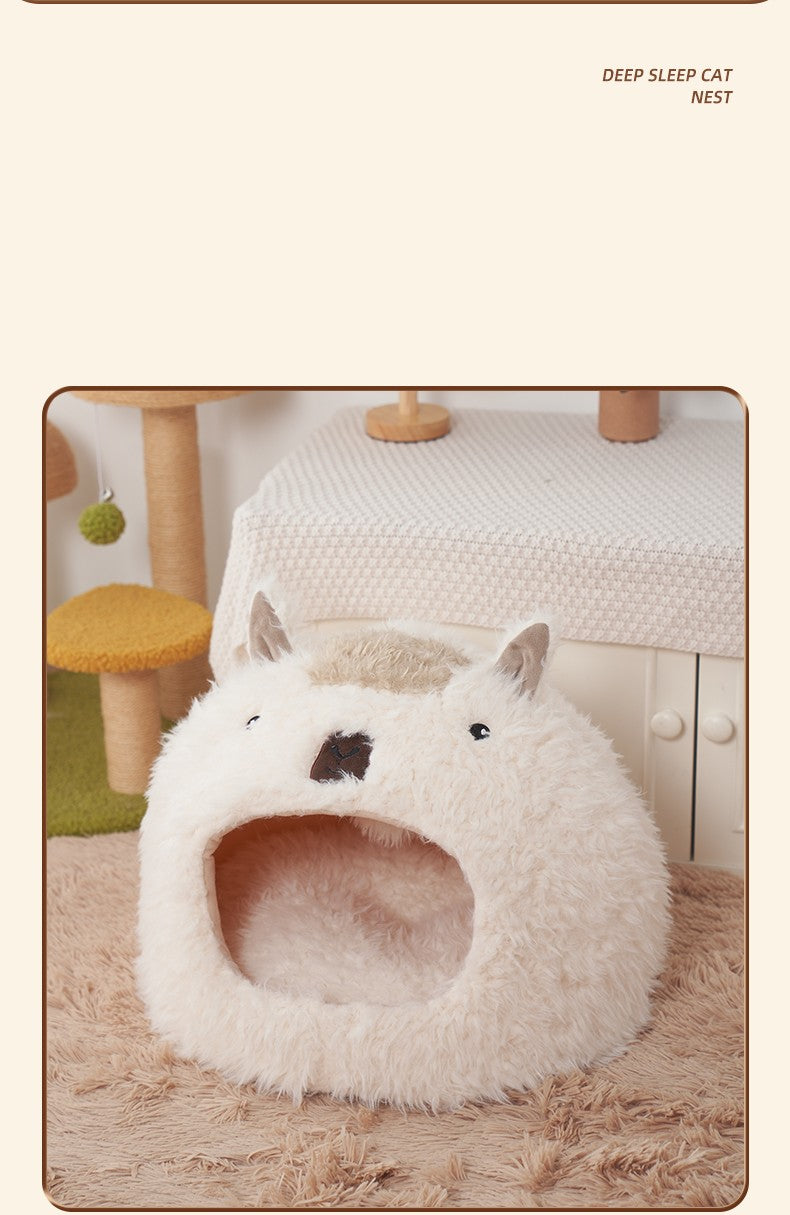 KFX-0024125 Alpaca Yurt Cat and Dog Kennel with Soft Cushion and Warm Materials