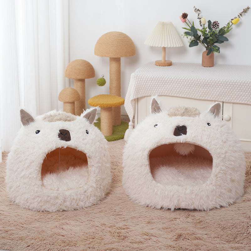 KFX-0024125 Alpaca Yurt Cat and Dog Kennel with Soft Cushion and Warm Materials