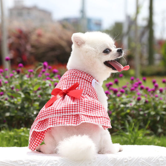 KFX-0024637 Plaid Striped Cat Skirts in Pink, Red, Blue, and Green - Sizes XS to XL