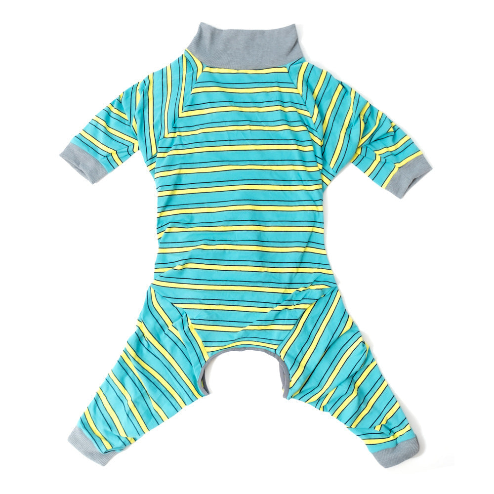 KFX-0028605 Casual Pet Dog Sterilization Clothes in Striped Designs - Comfortable Cotton Apparel