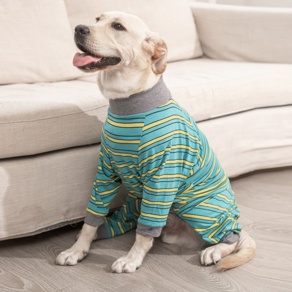 KFX-0028605 Casual Pet Dog Sterilization Clothes in Striped Designs - Comfortable Cotton Apparel