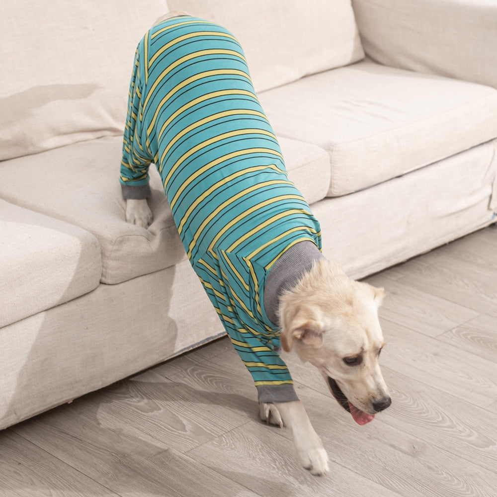 KFX-0028605 Casual Pet Dog Sterilization Clothes in Striped Designs - Comfortable Cotton Apparel