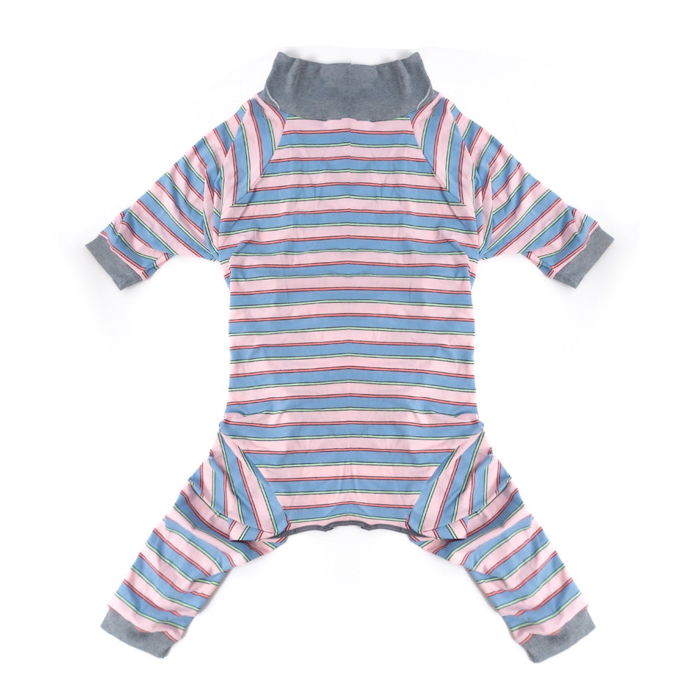 KFX-0028605 Casual Pet Dog Sterilization Clothes in Striped Designs - Comfortable Cotton Apparel