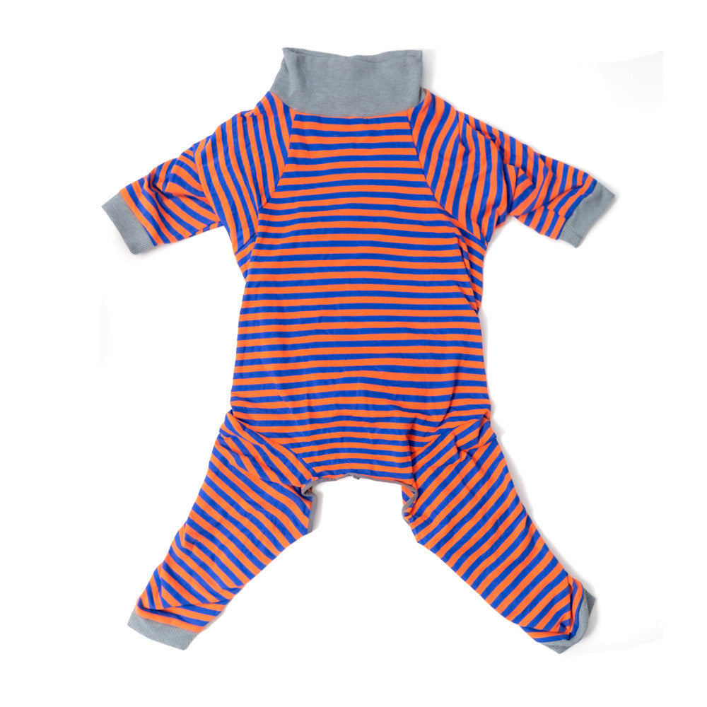 KFX-0028605 Casual Pet Dog Sterilization Clothes in Striped Designs - Comfortable Cotton Apparel