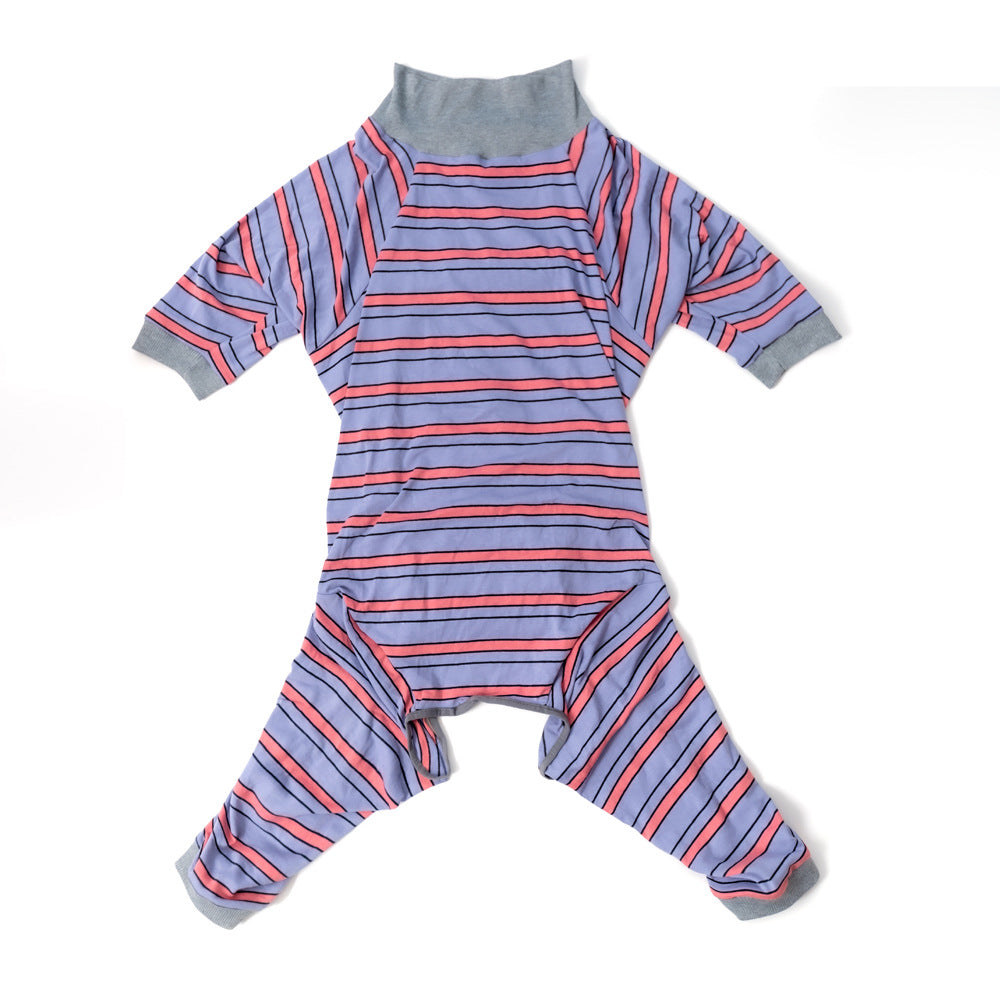 KFX-0028605 Casual Pet Dog Sterilization Clothes in Striped Designs - Comfortable Cotton Apparel