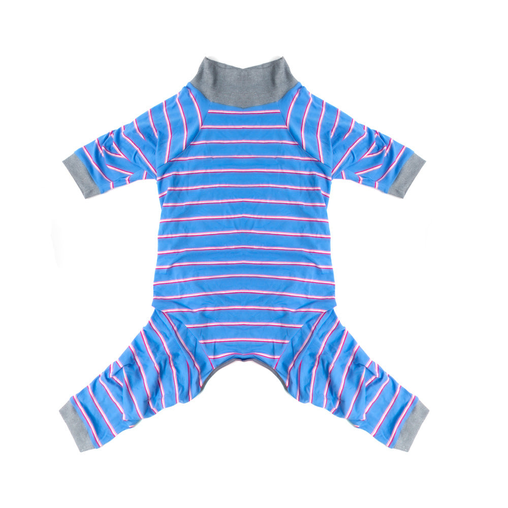 KFX-0028605 Casual Pet Dog Sterilization Clothes in Striped Designs - Comfortable Cotton Apparel