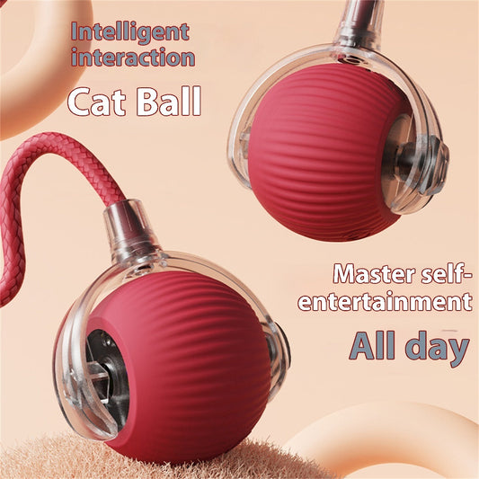 KFX-0029629 Automatic Cat Toy Ball with Bird Sound - Interactive Self-Entertainment Rolling Ball for Cats