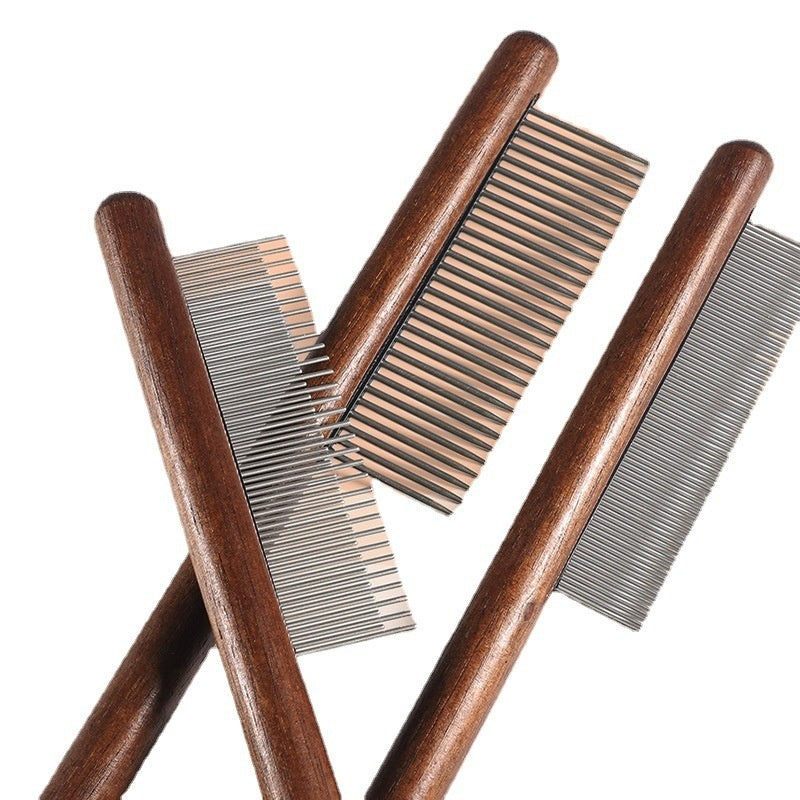 KFX-0029885 Dense Tooth and Sparse Tooth Stainless Steel Flea Comb for Dogs