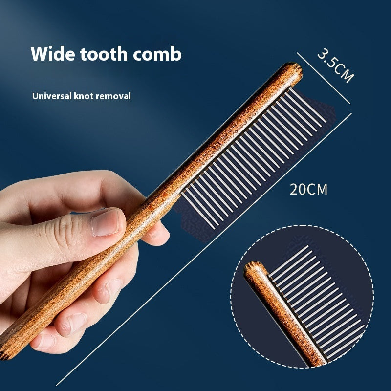 KFX-0029885 Dense Tooth and Sparse Tooth Stainless Steel Flea Comb for Dogs