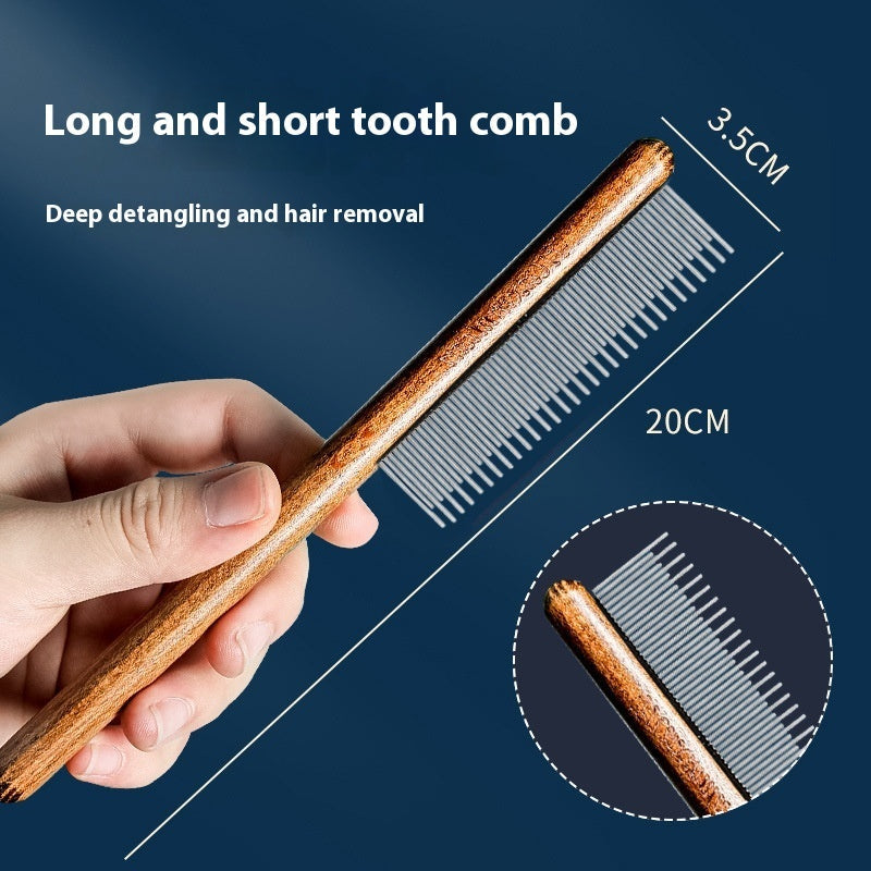 KFX-0029885 Dense Tooth and Sparse Tooth Stainless Steel Flea Comb for Dogs