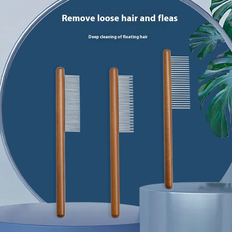 KFX-0029885 Dense Tooth and Sparse Tooth Stainless Steel Flea Comb for Dogs