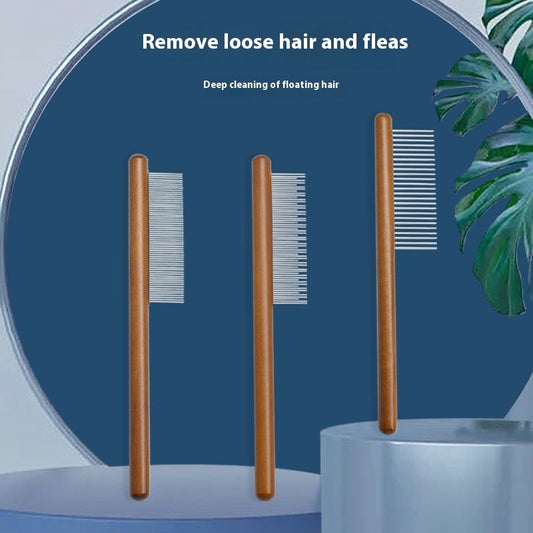 KFX-0029885 Dense Tooth and Sparse Tooth Stainless Steel Flea Comb for Dogs