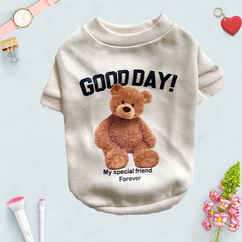 KFX-0032189 Soft Cotton Winter Teddy Bear Pet Pajamas for Cats and Dogs - Dark Blue, Beige, Khaki, Pink