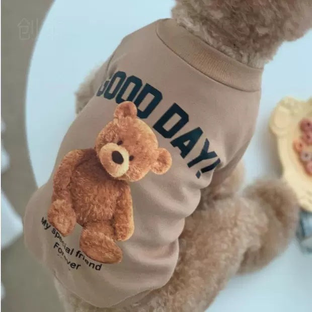 KFX-0032189 Soft Cotton Winter Teddy Bear Pet Pajamas for Cats and Dogs - Dark Blue, Beige, Khaki, Pink