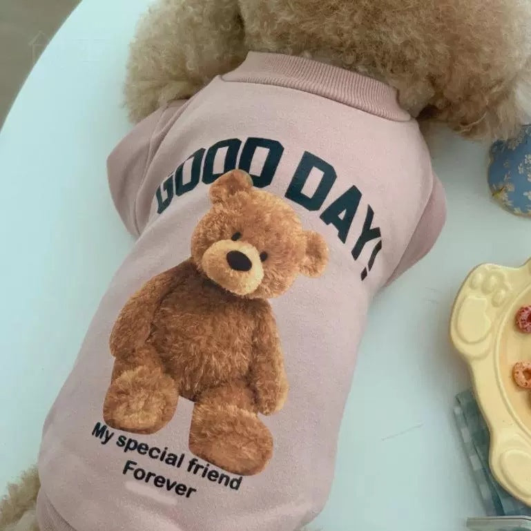 KFX-0032189 Soft Cotton Winter Teddy Bear Pet Pajamas for Cats and Dogs - Dark Blue, Beige, Khaki, Pink