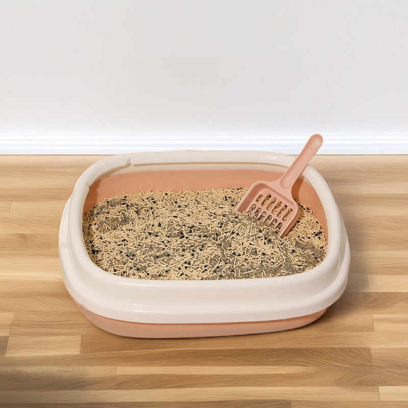 KFX-0033469 Pet Training Litter Box with Scoop - Plastic Anti-Splash Tray for Cats and Dogs