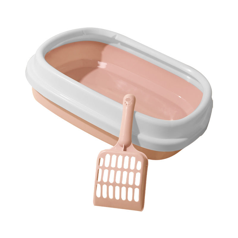 KFX-0033469 Pet Training Litter Box with Scoop - Plastic Anti-Splash Tray for Cats and Dogs