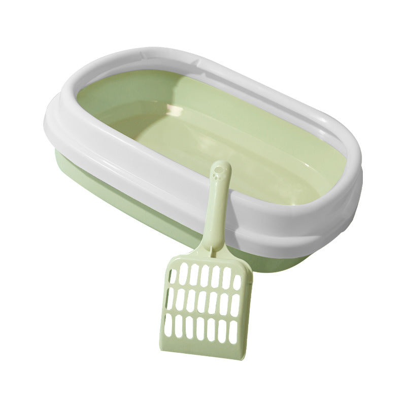 KFX-0033469 Pet Training Litter Box with Scoop - Plastic Anti-Splash Tray for Cats and Dogs