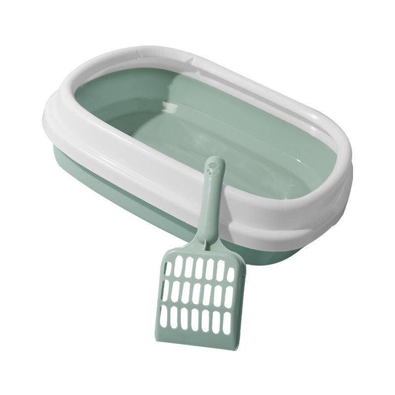 KFX-0033469 Pet Training Litter Box with Scoop - Plastic Anti-Splash Tray for Cats and Dogs