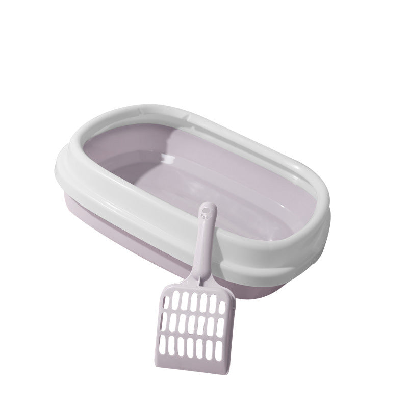 KFX-0033469 Pet Training Litter Box with Scoop - Plastic Anti-Splash Tray for Cats and Dogs