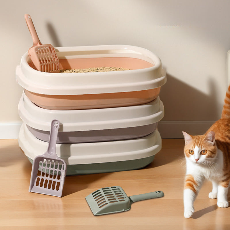 KFX-0033469 Pet Training Litter Box with Scoop - Plastic Anti-Splash Tray for Cats and Dogs
