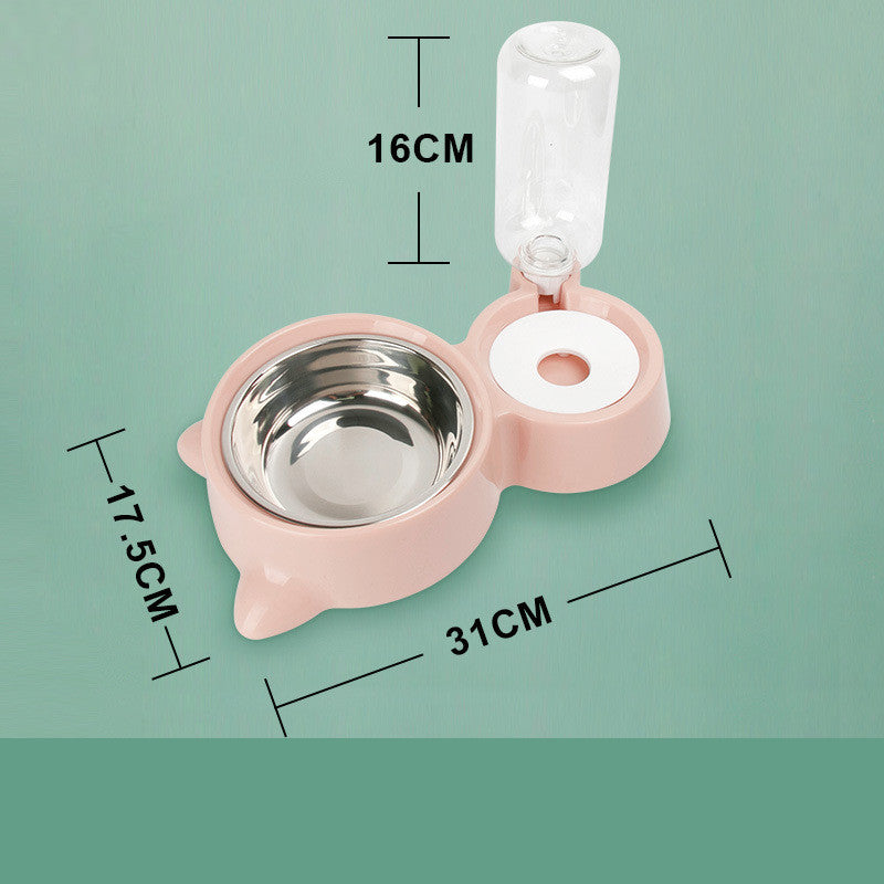 KFX-0033853 Automatic Water Dispenser for Dogs and Cats - 500ml Neck Protection Feeder Made of PP, HIPS, and Stainless Steel