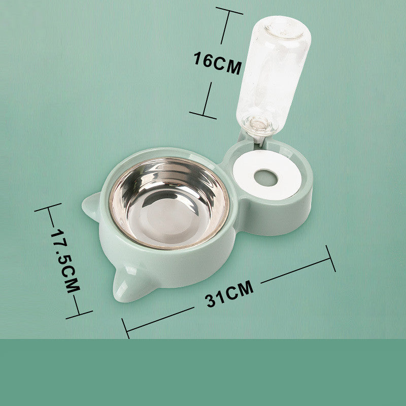 KFX-0033853 Automatic Water Dispenser for Dogs and Cats - 500ml Neck Protection Feeder Made of PP, HIPS, and Stainless Steel