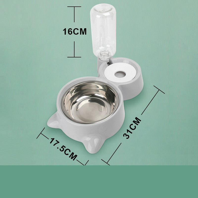 KFX-0033853 Automatic Water Dispenser for Dogs and Cats - 500ml Neck Protection Feeder Made of PP, HIPS, and Stainless Steel