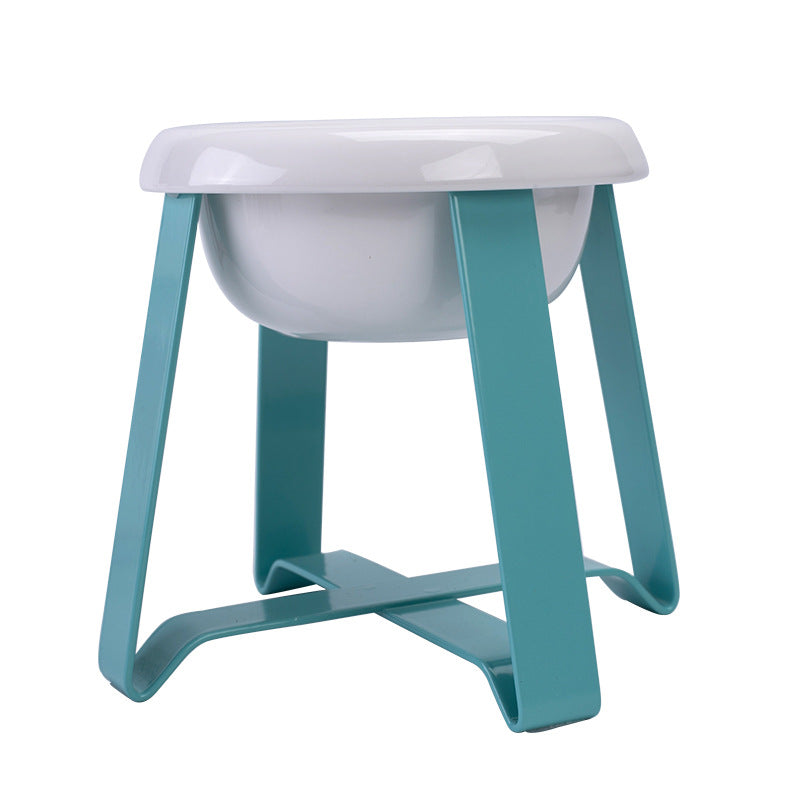 KFX-0033981 Elevated Antislip Cat Feeding Bowl with Iron Stand - 100% Porcelain Ceramic Pet Food and Water Feeder