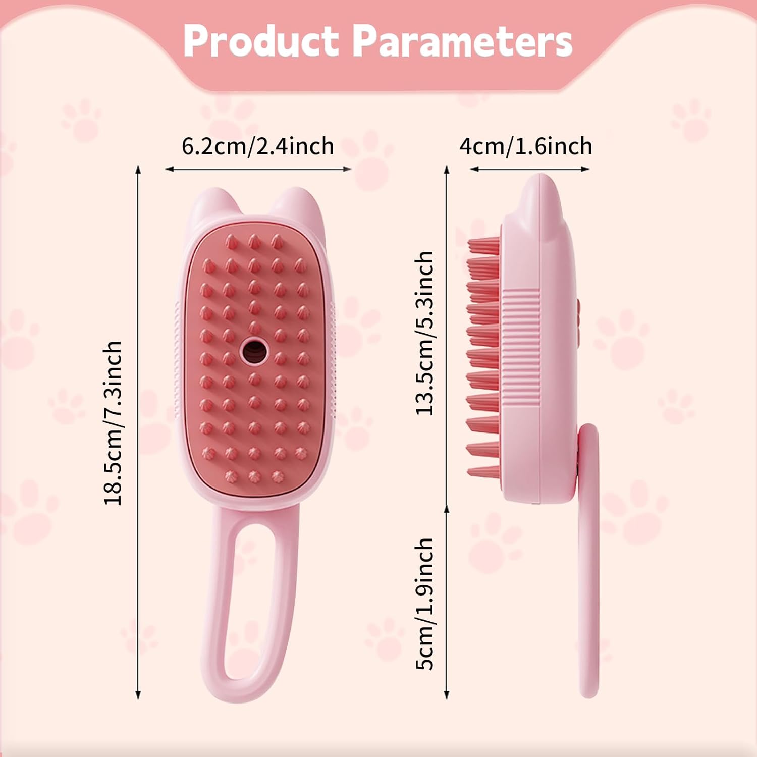 KFX-0035261 3-In-1 Pet Steam Brush for Shedding, Massage, Grooming - Suitable for Dogs & Cats, Short & Long Hair