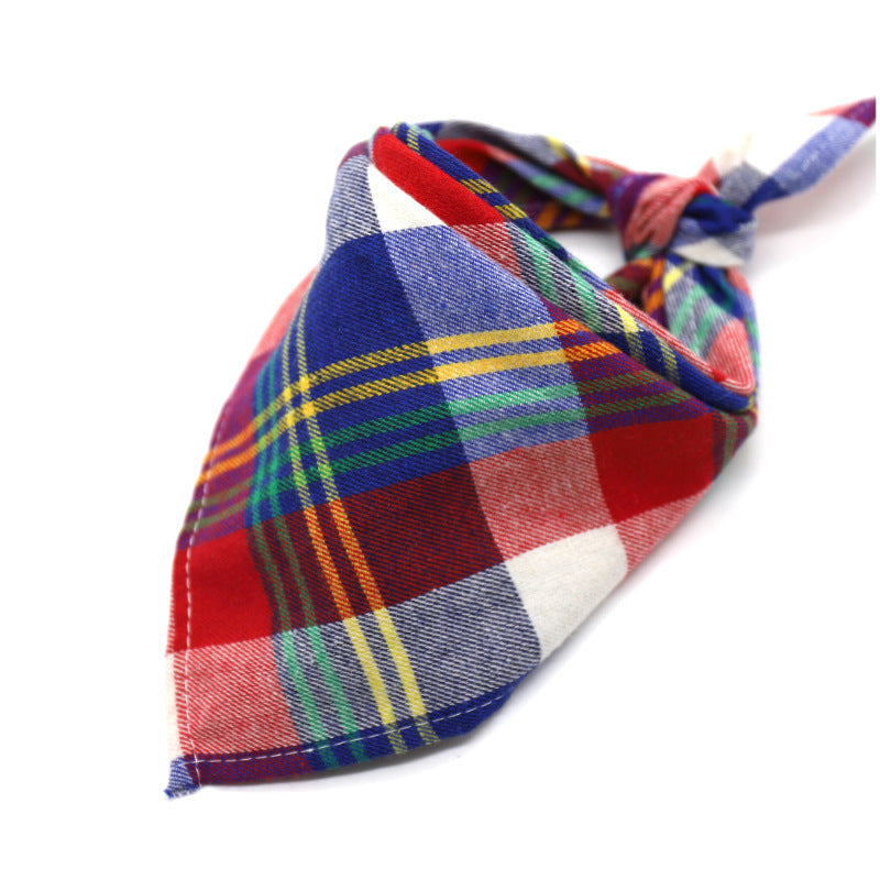 KFX-0035389 Scottish Style Spring Cotton Triangle Scarf in Flannel Design