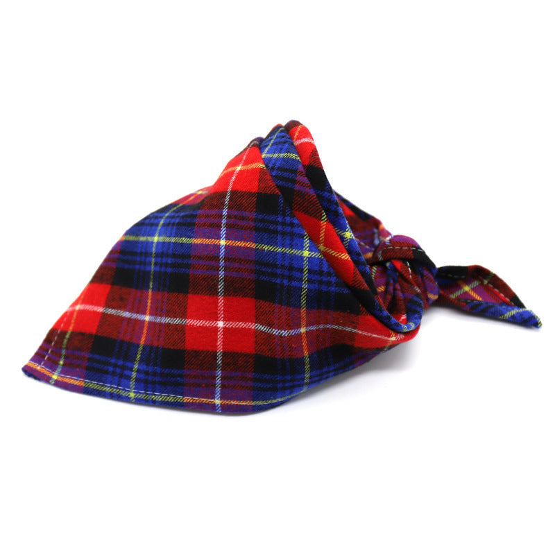 KFX-0035389 Scottish Style Spring Cotton Triangle Scarf in Flannel Design