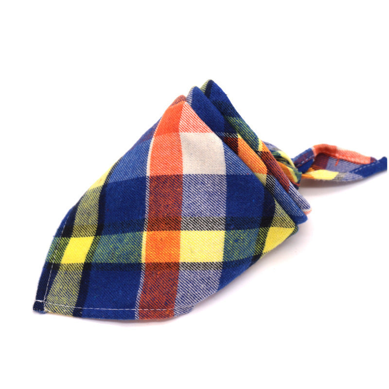 KFX-0035389 Scottish Style Spring Cotton Triangle Scarf in Flannel Design