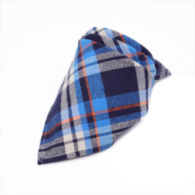 KFX-0035389 Scottish Style Spring Cotton Triangle Scarf in Flannel Design
