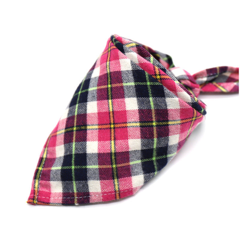 KFX-0035389 Scottish Style Spring Cotton Triangle Scarf in Flannel Design