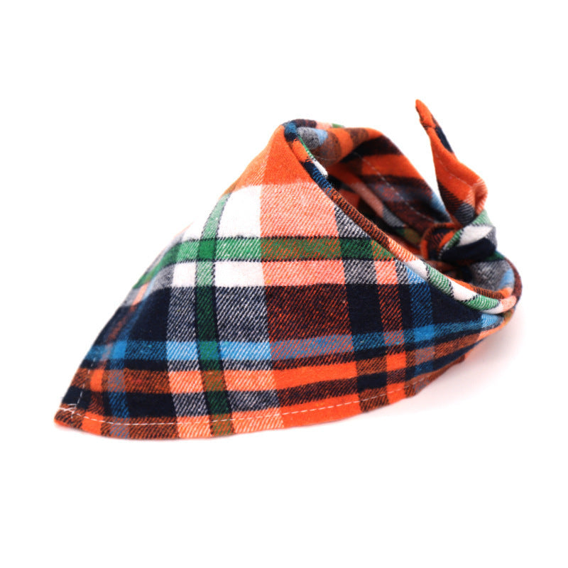 KFX-0035389 Scottish Style Spring Cotton Triangle Scarf in Flannel Design