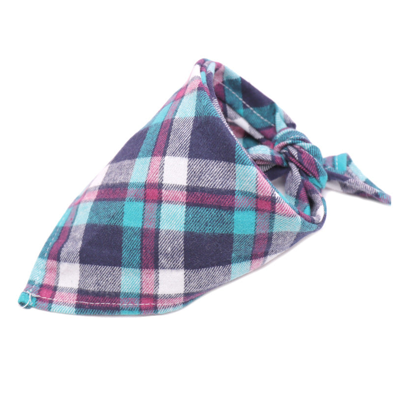 KFX-0035389 Scottish Style Spring Cotton Triangle Scarf in Flannel Design