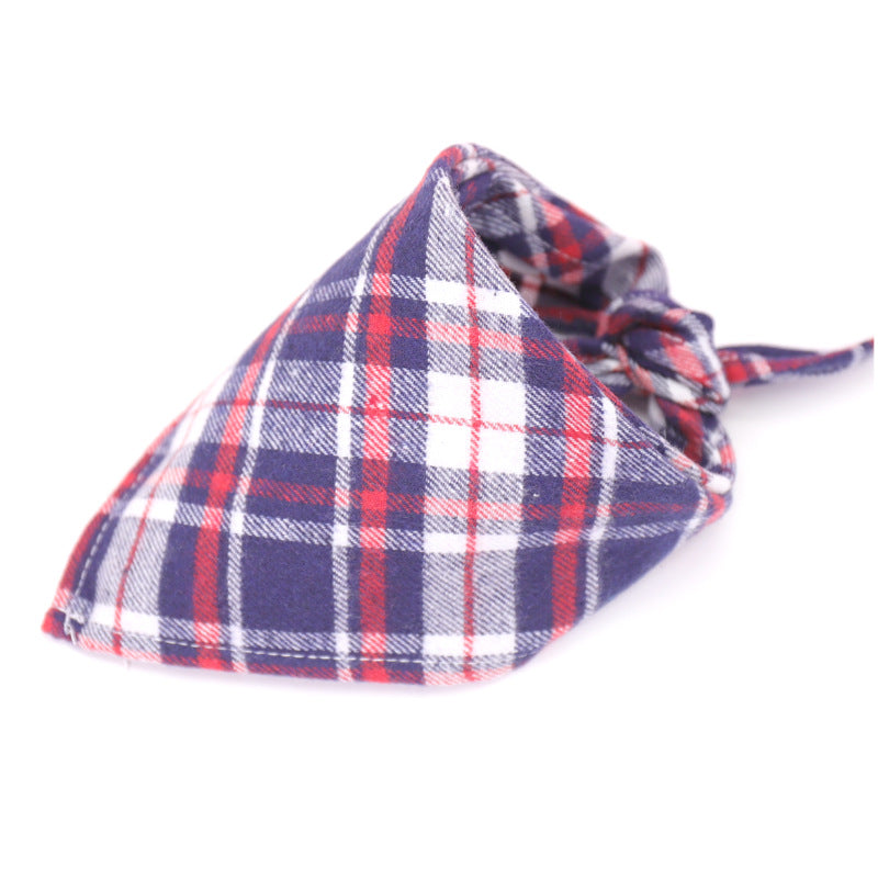 KFX-0035389 Scottish Style Spring Cotton Triangle Scarf in Flannel Design